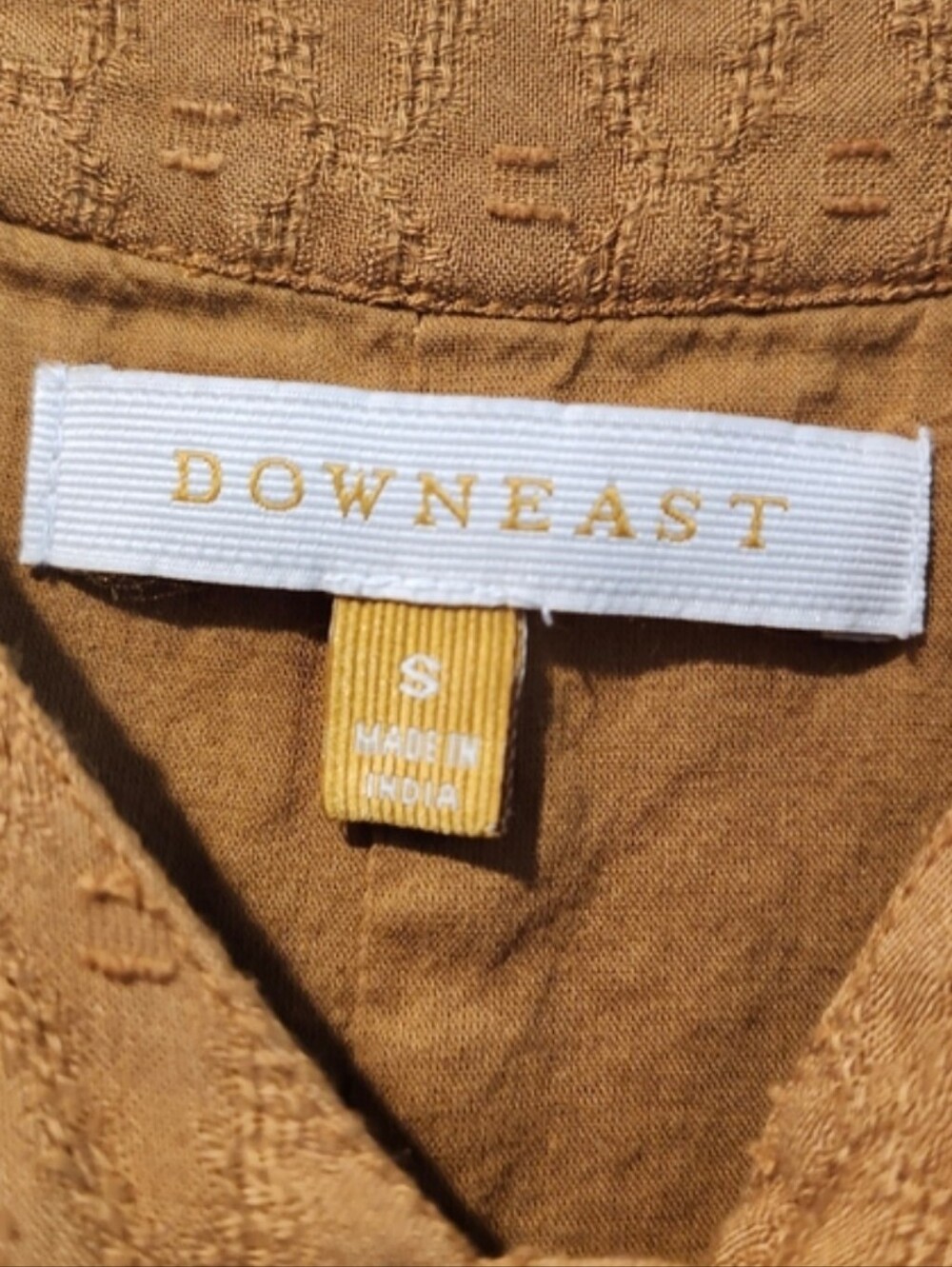 DownEast S Small Gold Knee-Length Dress - Picture 4 of 5
